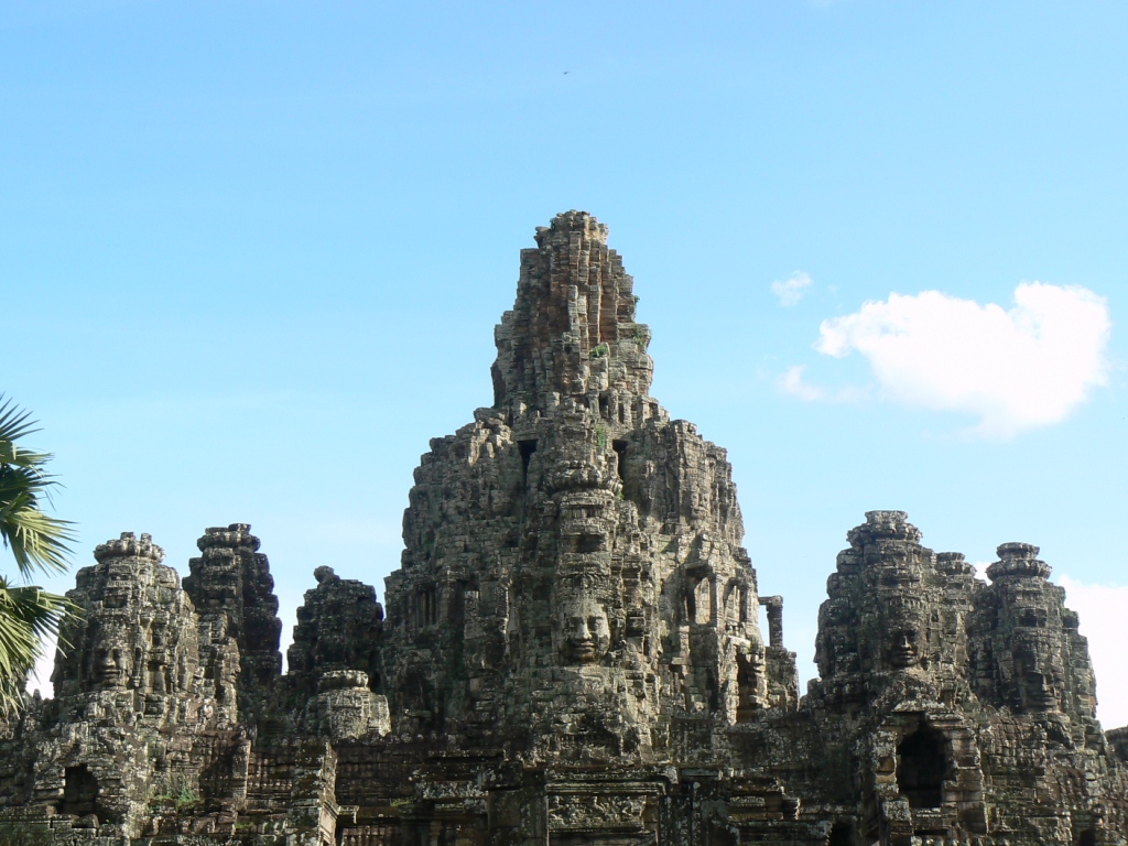 The Bayon is a complex of multi-faced towers and a beautiful set of engraved panels.