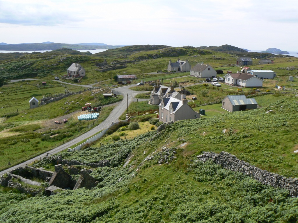 Same village as on the left - note the ruined houses left empty at the time of the land clearances of the 19 century.