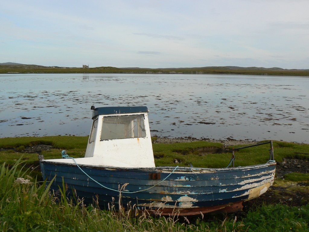 Small boats connect the land to the sea