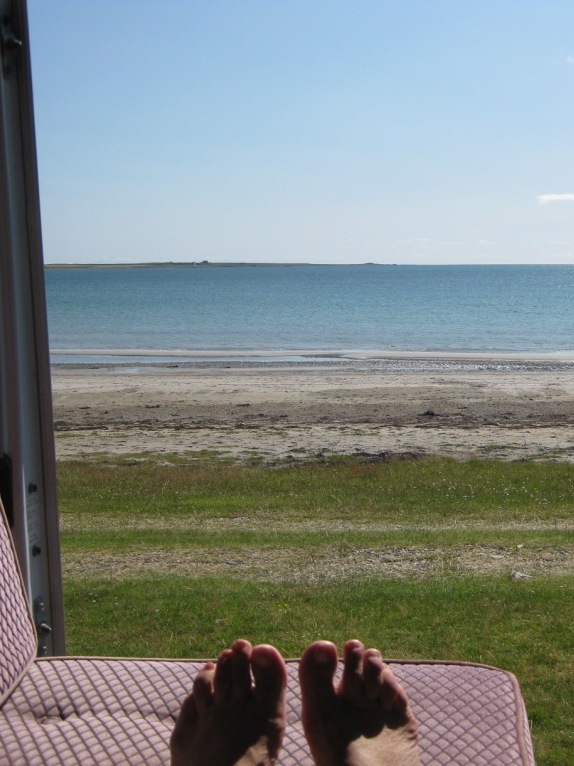 and this is Jill looking out at the Islay loch