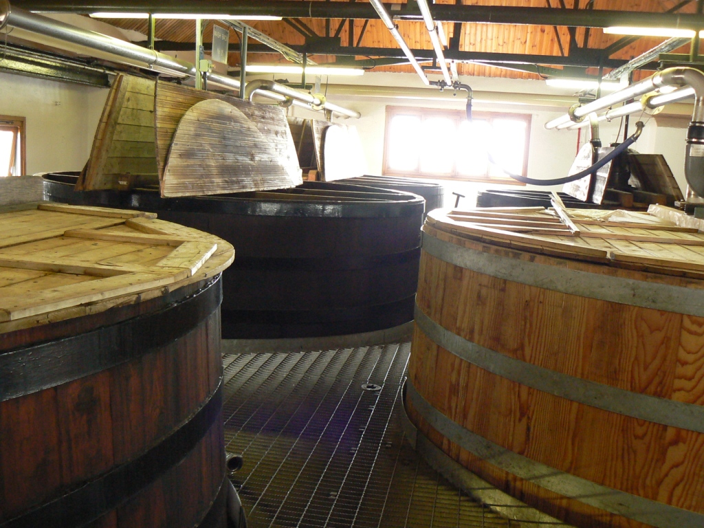 The mash tuns are where the grain is fermented