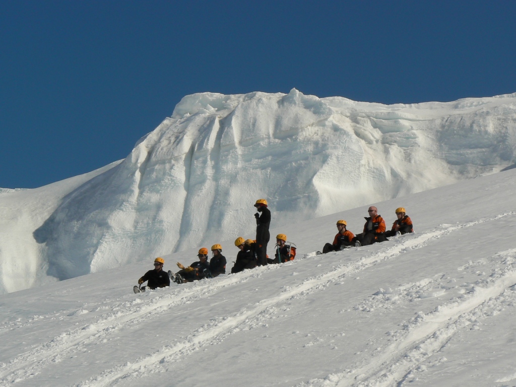 Field training at the ice fall